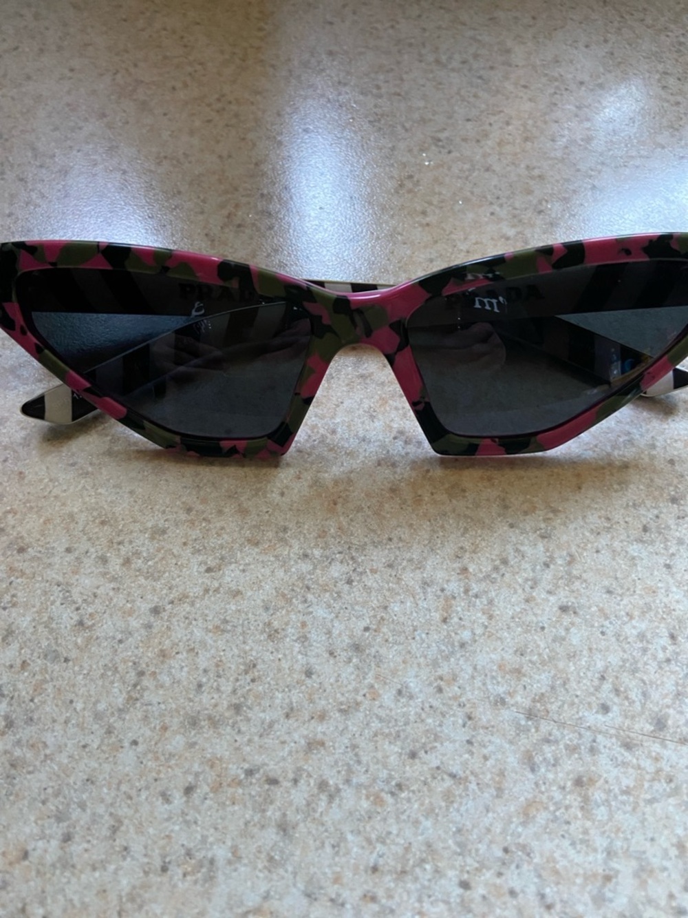 Prada Cat Eye Camouflage Sunglasses - Pink & Green